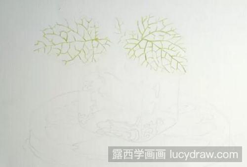 柠檬冰块彩铅画教程