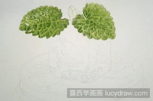 柠檬冰块彩铅画教程