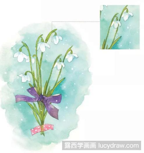 水彩画教程：怎么画雪花莲