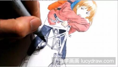 骑自行车小女孩漫画教程