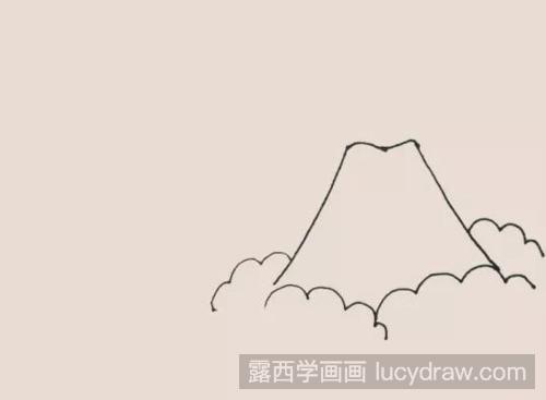 火山喷发简笔画教程