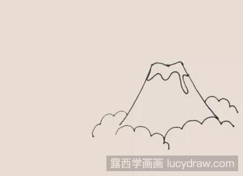 火山喷发简笔画教程