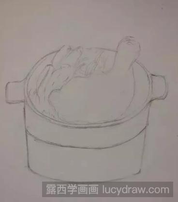 彩铅画美食教程：教你画一碗鸡腿饭