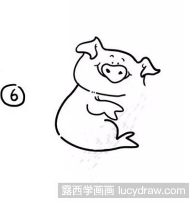 简笔画教程教你画抱灯笼的小猪