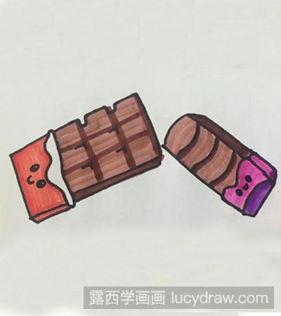 巧克力简笔画涂色图片