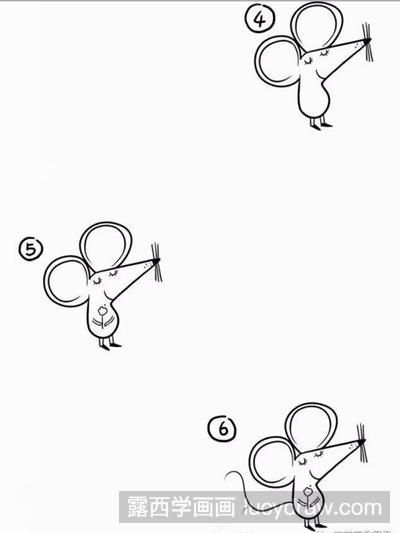 简笔画教程：爱意浓浓的小老鼠的简笔画法