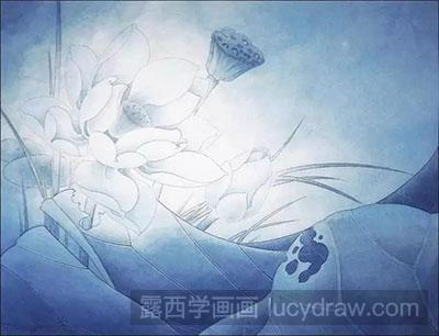 工笔画教程：怎么画荷花《心连若梦》