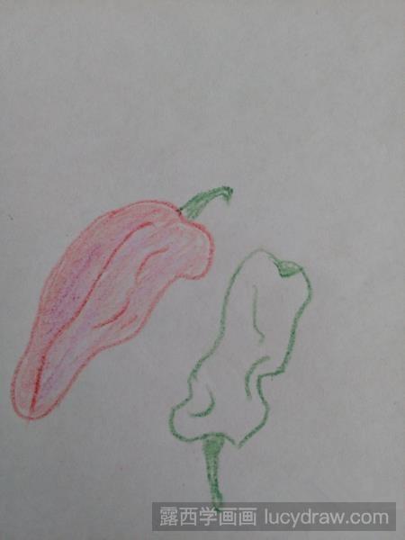 彩铅画教程：怎样用彩铅画画甜椒