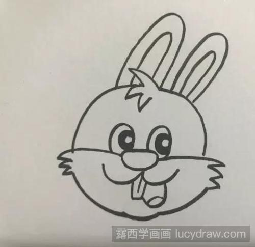 儿童画教程：粉红的兔子