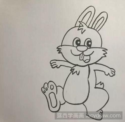 儿童画教程：粉红的兔子