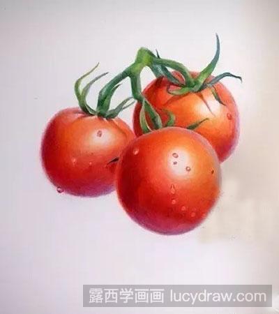 彩铅画教程：怎么画西红柿