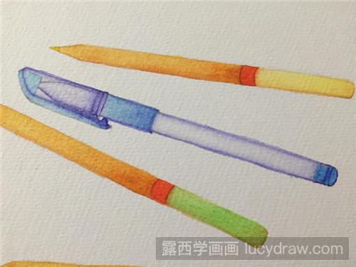 水彩画教程：彩铅笔和圆珠笔
