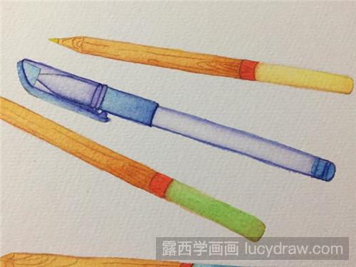 水彩画教程：彩铅笔和圆珠笔