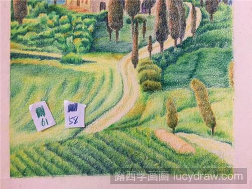 彩铅画教程：托斯卡纳风景