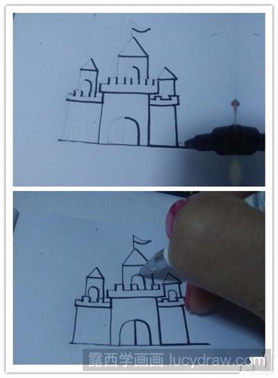 简笔画教程：城堡的简笔画法