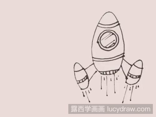 宇宙飞船儿童画教程