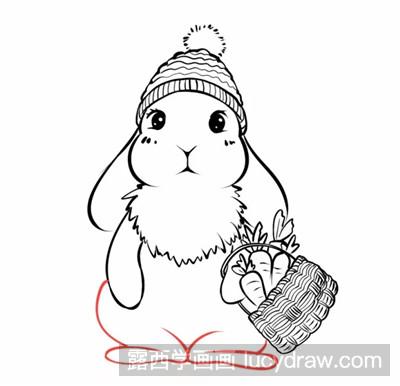 简笔画教程：教你画雪人版小兔子
