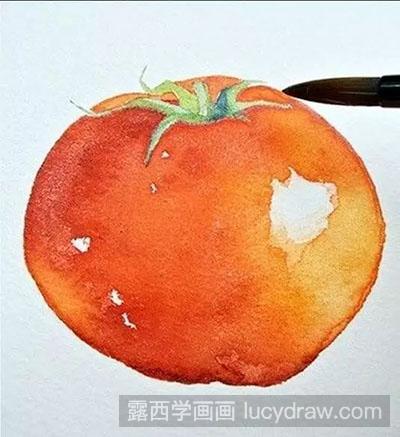 水彩画教程怎么画番茄