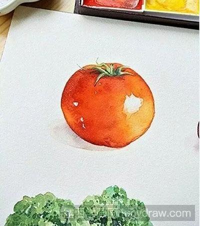 水彩画教程怎么画番茄