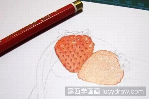 彩铅画教程：两颗小草莓