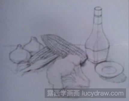 素描教程：教你画蔬菜和酱油