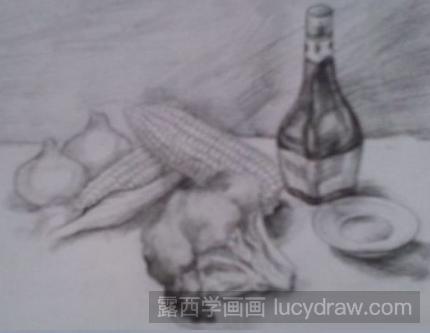 素描教程：教你画蔬菜和酱油