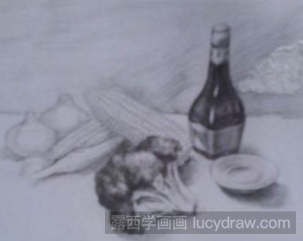 素描教程：教你画蔬菜和酱油