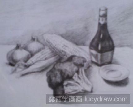 素描教程：教你画蔬菜和酱油