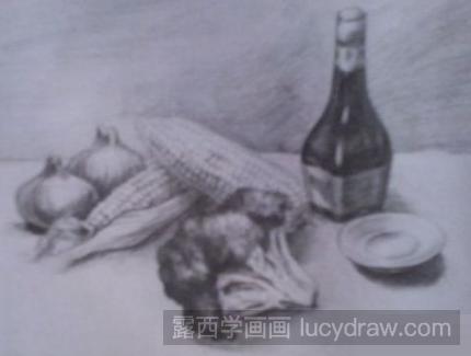 素描教程：教你画蔬菜和酱油