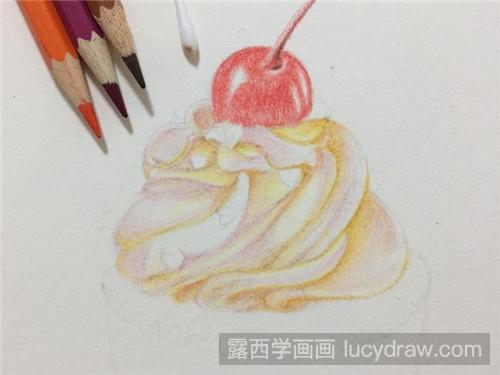 纸杯小蛋糕彩铅画教程