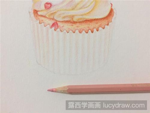 纸杯小蛋糕彩铅画教程