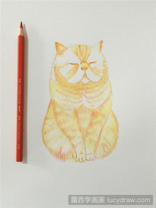 加菲猫彩铅画教程