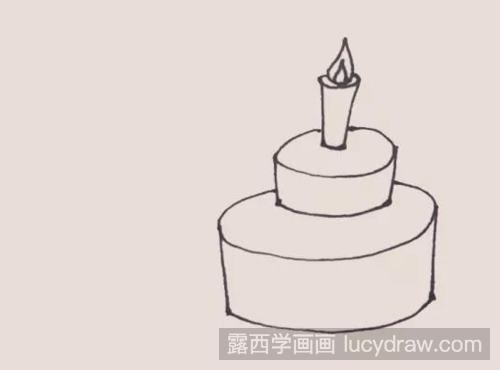 生日蛋糕儿童画教程