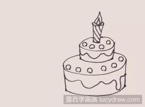 生日蛋糕儿童画教程