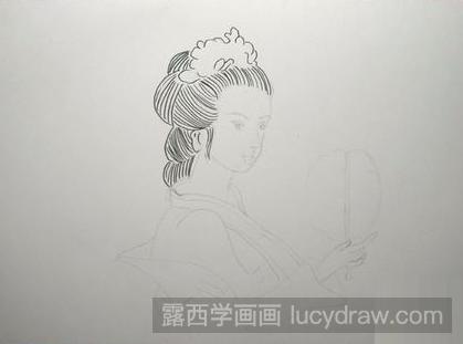 创意简笔画：教你画看风景的美女