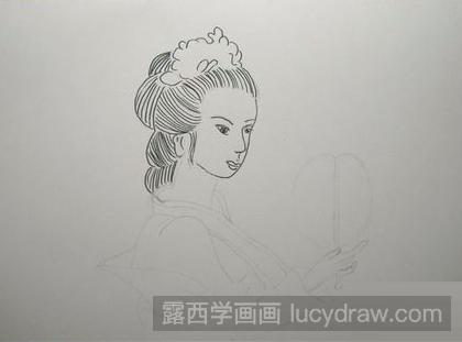 创意简笔画：教你画看风景的美女