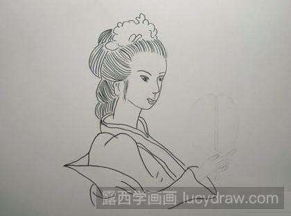 创意简笔画：教你画看风景的美女