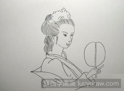 创意简笔画：教你画看风景的美女