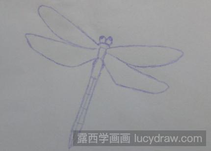 彩铅画教程：教你画蜻蜓