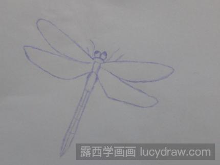 彩铅画教程：教你画蜻蜓