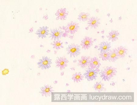 彩铅画教程：教你画彩铅小雏菊