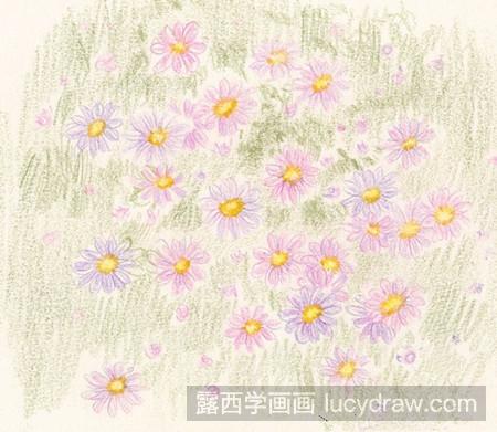 彩铅画教程：教你画彩铅小雏菊