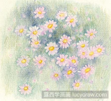 彩铅画教程：教你画彩铅小雏菊