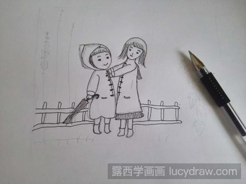 简笔画教程：下雨天的简笔画法