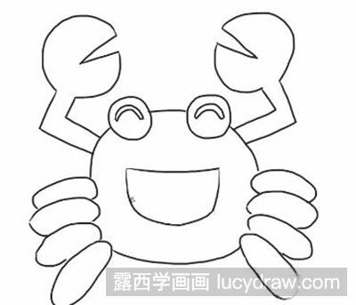 简笔画教程怎么画开心的螃蟹