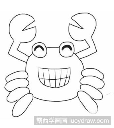 简笔画教程怎么画开心的螃蟹