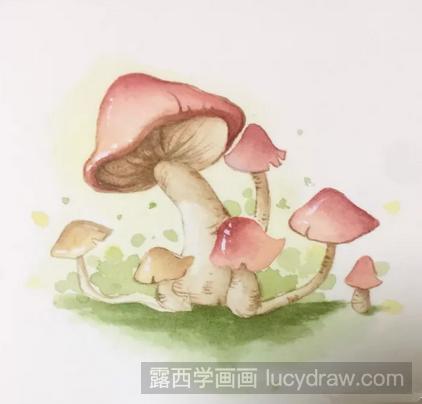 水彩画教程：教你画小蘑菇