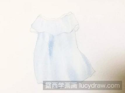 水彩画教程：教你画小蓝裙