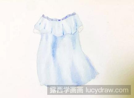 水彩画教程：教你画小蓝裙