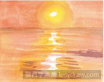 水彩画教程：黄昏的海面怎么画